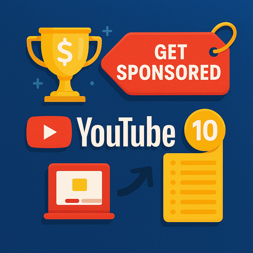 ۱۰ قدم طلایی برای جذب اسپانسر در یوتیوب (حتی با فالوور کم!)